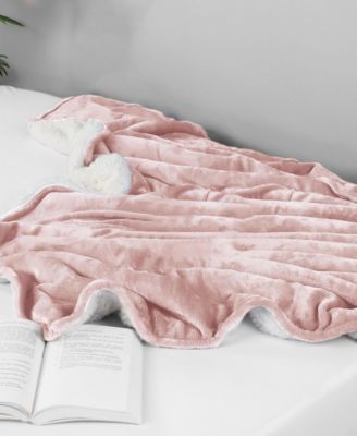 Velvet Plush Reversible Sherpa Bed Blanket