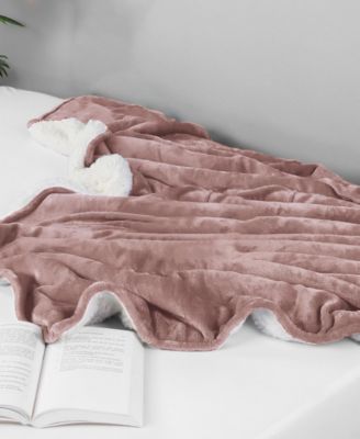 Velvet Plush Reversible Sherpa Bed Blanket