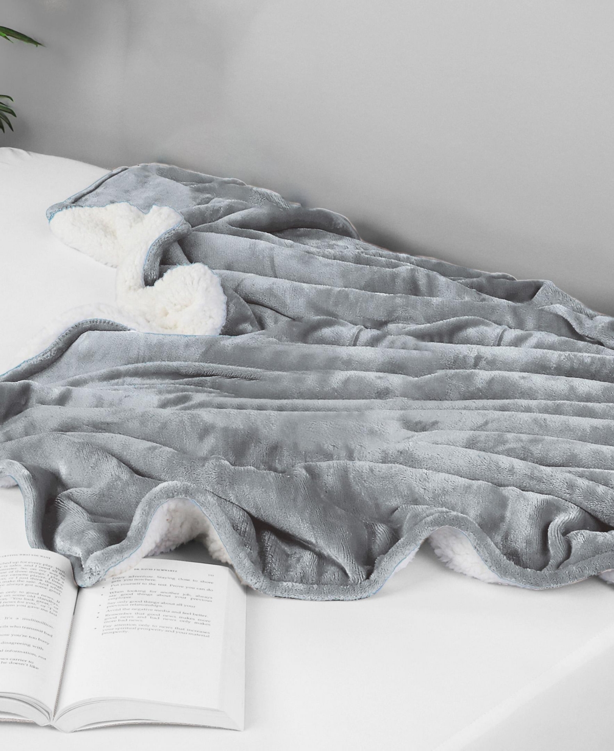Linery & Co. Velvet Plush Reversible Sherpa Bed Blanket