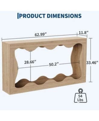 63" Brown Console Table with Storage, Narrow Sofa Table for Entryway, Hallway or Behind Couch
