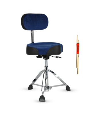 Drum Throne w Backrest 4" Padded Stool Airlift 25" Adjustable Drummer Stool 441Lb Capacity