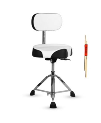 Drum Throne w Backrest 4" Padded Stool Airlift 25" Adjustable Drummer Stool 441Lb Capacity