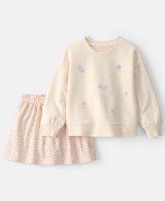 Girls' Toddler 2T-5T Floral French Top and Skort, 2-Piece Set
