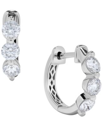 Macy's - Diamond Huggie Earrings (1 ct. t.w.) in 14k White Gold