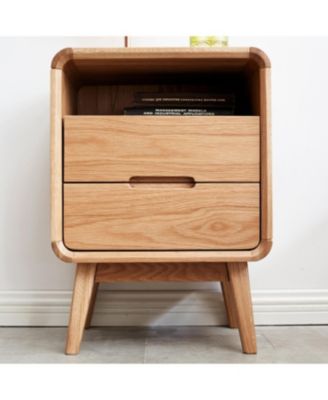  Pure Solid Wood Bedside Cabinet Modern Simple Nightstands Oak Nordic Storage Cabinet