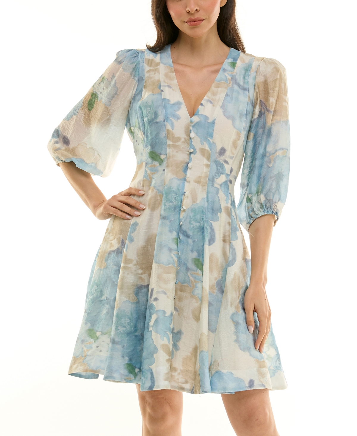 Taylor Women's V-Neck Floral A-Line Dress