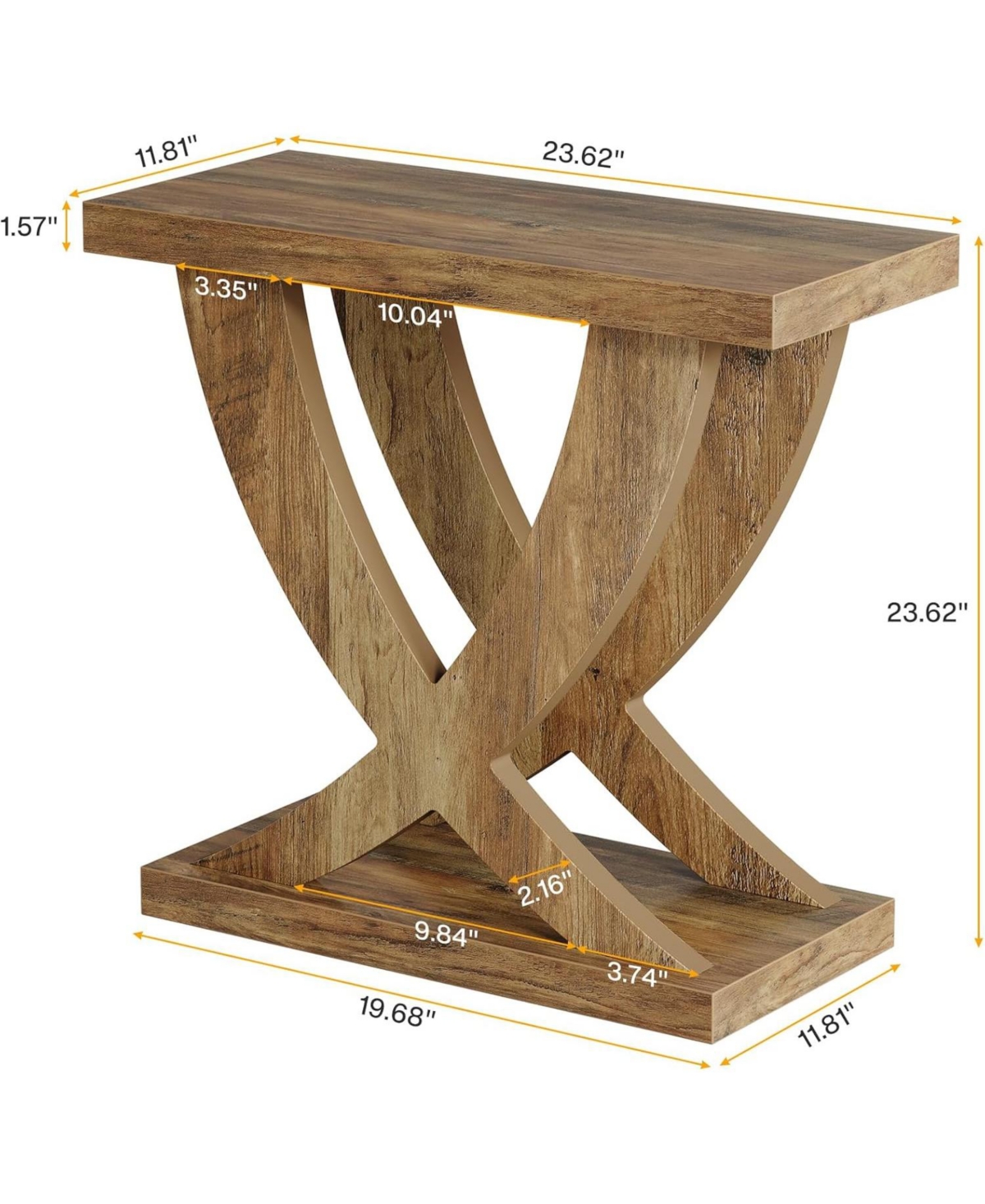 Tribesigns Wood End Side Table for Living Room, Night Stand for Bedroom with Cross Fishtail Support, Easy Assembly