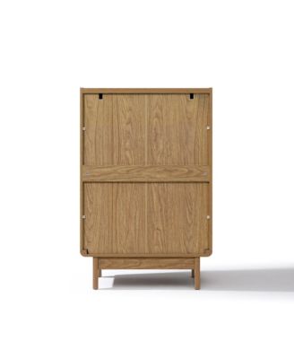 Oak Manufactured Wood 2-Door 31.1" W x 48.7" H Cabinet with Tray Top