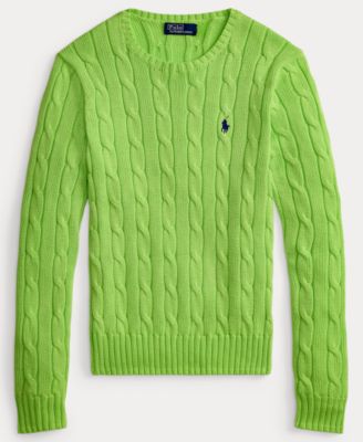 Women's Cable-Knit Cotton Crewneck Sweater