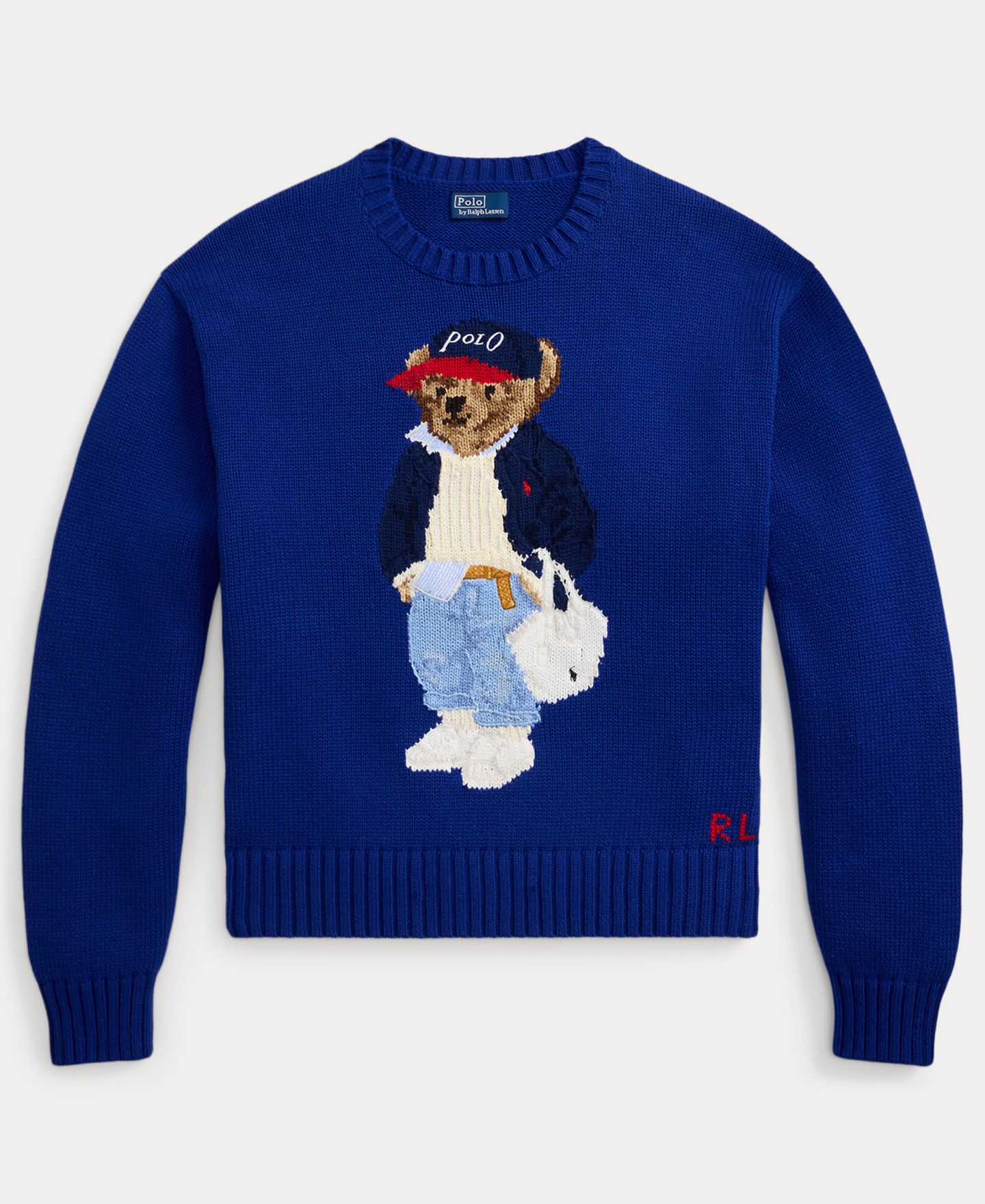 Женский свитер Polo Ralph Lauren Polo Bear Crew Neck, цвет: Королевский синий — фото 4