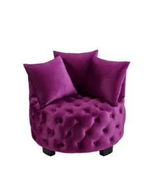 Contemporary Upholstered Tufted Leisure Chair Violet
