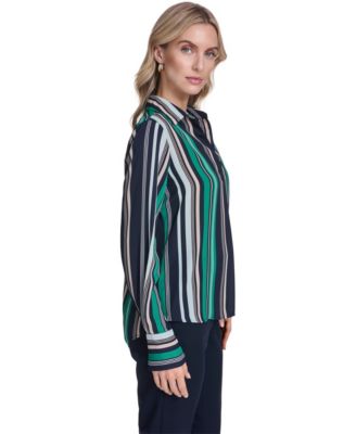 Women's Striped Popover Top