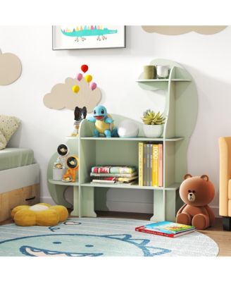 3-Tier Dinosaur Kids Bookshelf Toy Storage Organizer Montessori Book Shelf
