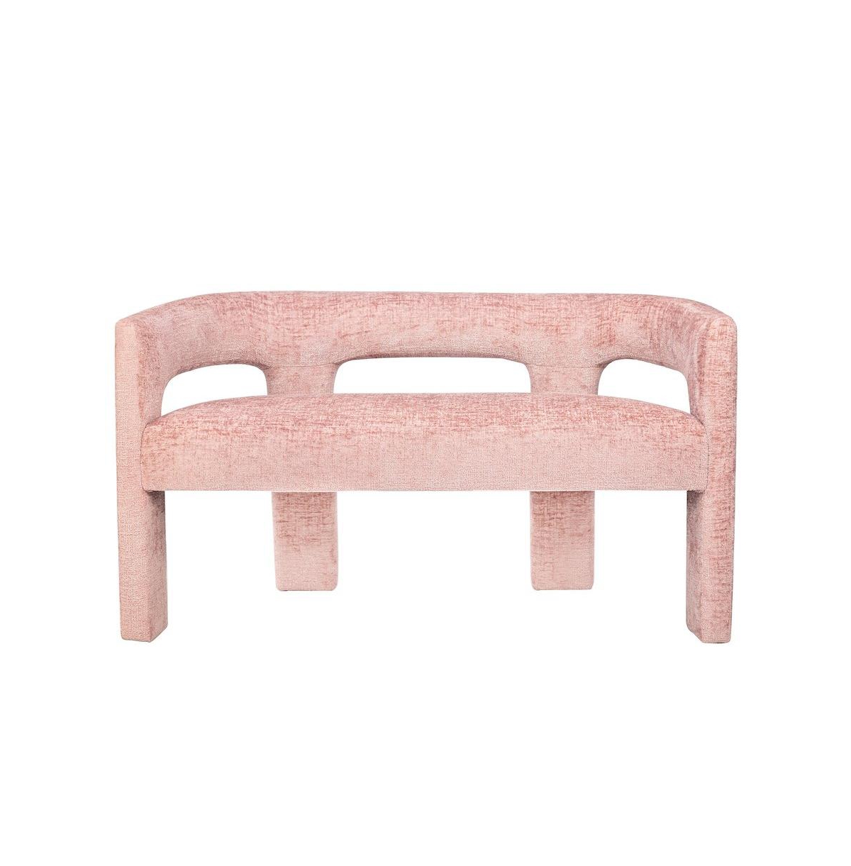 Jofran Gwen Modern Luxury Jacquard Fabric Upholstered Sculpture Bench