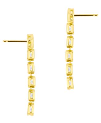 Cubic Zirconia 18k Gold-Plated Brass Drop Earrings, Macy's Exclusive