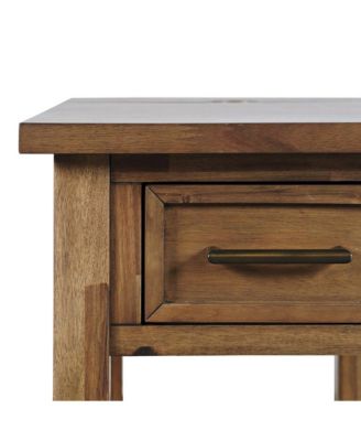 Claremont Transitional Rustic Wood USB Charging End Table with Storage