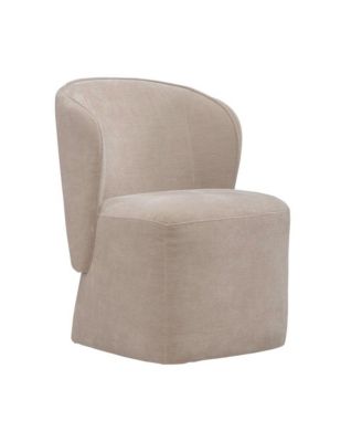 Accent Dining Chair with Castors - Rounded Arm - Wicker Upholstry