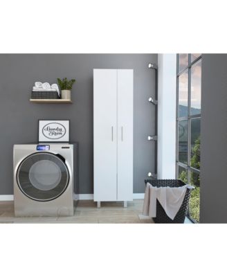 71.3 inch High Cleaning Supplies Cabinet with 5 Shelves for Mop Broom Storage