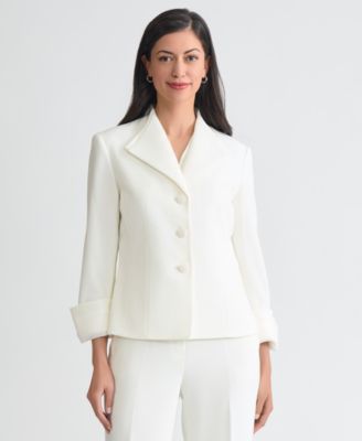 Women's Three-Button Long-Sleeve Jacket, Regular & Petite