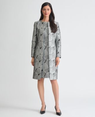 Women's Leaf Jacquard Long-Sleeve Topper Jacket 