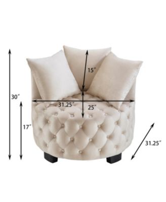 Contemporary Upholstered Tufted Leisure Chair Accent Chair Taupe