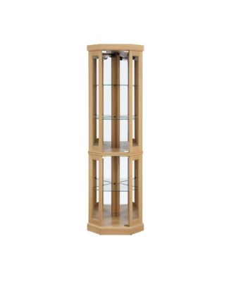 Streamdale Lighted Corner Curio Cabinet - Display Case - OAK