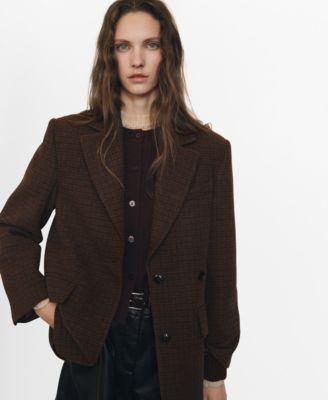 Women's Micro Houndstooth Wool Blazer