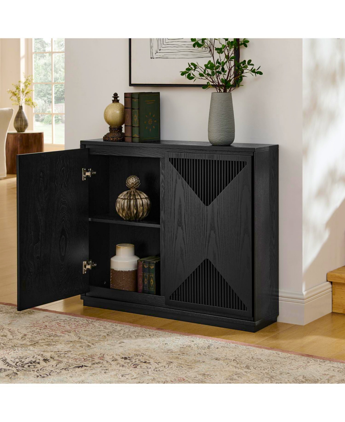 Streamdale Furniture Mid Century Modern V-Shape Storage Cabinet