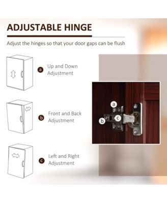 63" Kitchen Pantry, Storage Cabinet with 2 Doors, Adjustable Shelves