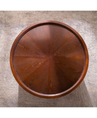 Round Coffee Table with Hidden Storage & Removable Top