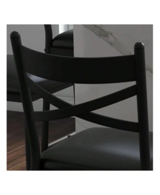 Bar Stools Set Of 4, PU Upholstered Bar Chairs, Kitchen Island Chairs With X-Shaped Backrest And Metal Footrest Chairs For Dining Room