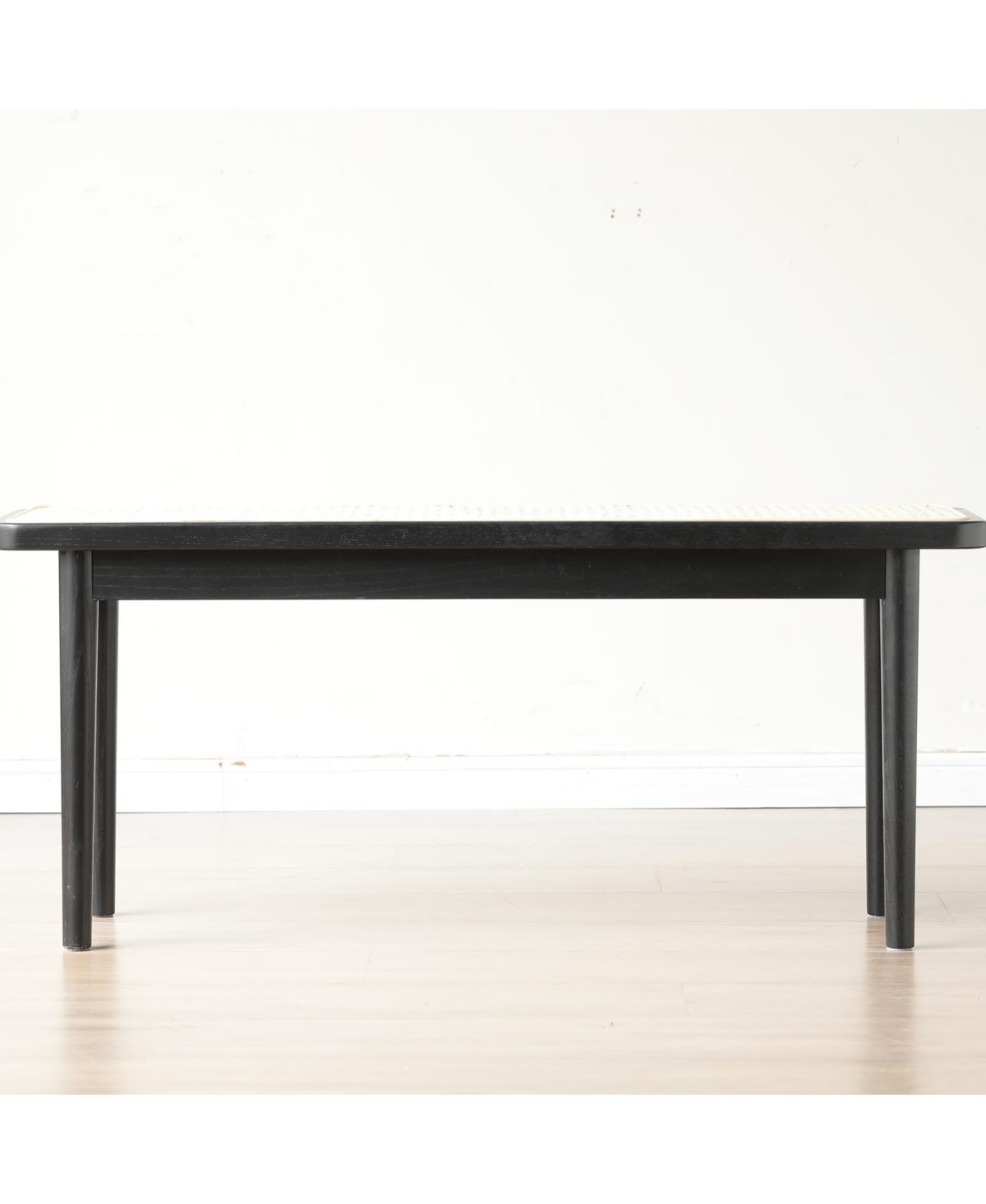 Streamdale Furniture Modern Oak Wood Dining with Rattan Detail Bench