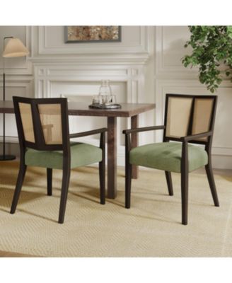 Streamdale Rattan Back Dining Chair - Modern Farmhouse Accent Armchair