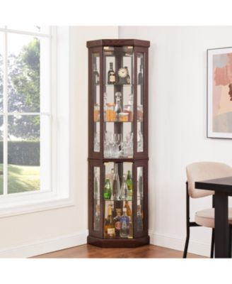 Lighted Corner Curio Cabinet