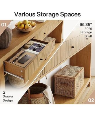 70.9 inch Console Table with 3 Drawers, Extra Long Entryway Table