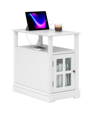 Side Table with Charging Station and USB Ports
