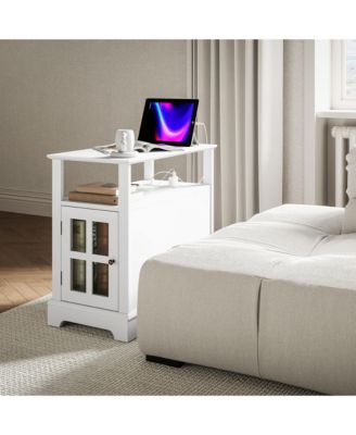 Side Table with Charging Station and USB Ports