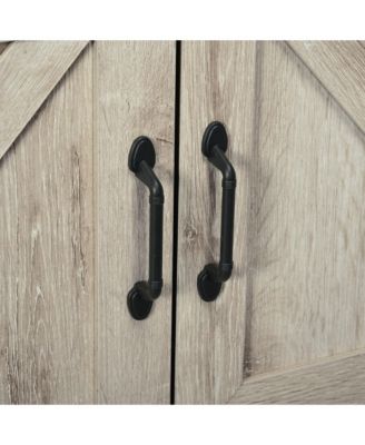 Farmhouse Double Door Bar Cabinet with Shelf