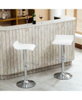 Contemporary Chrome Air Lift Adjustable Swivel Stools , Set of 2