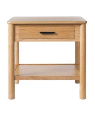 Wood Side Table with Storage - Light Luxury