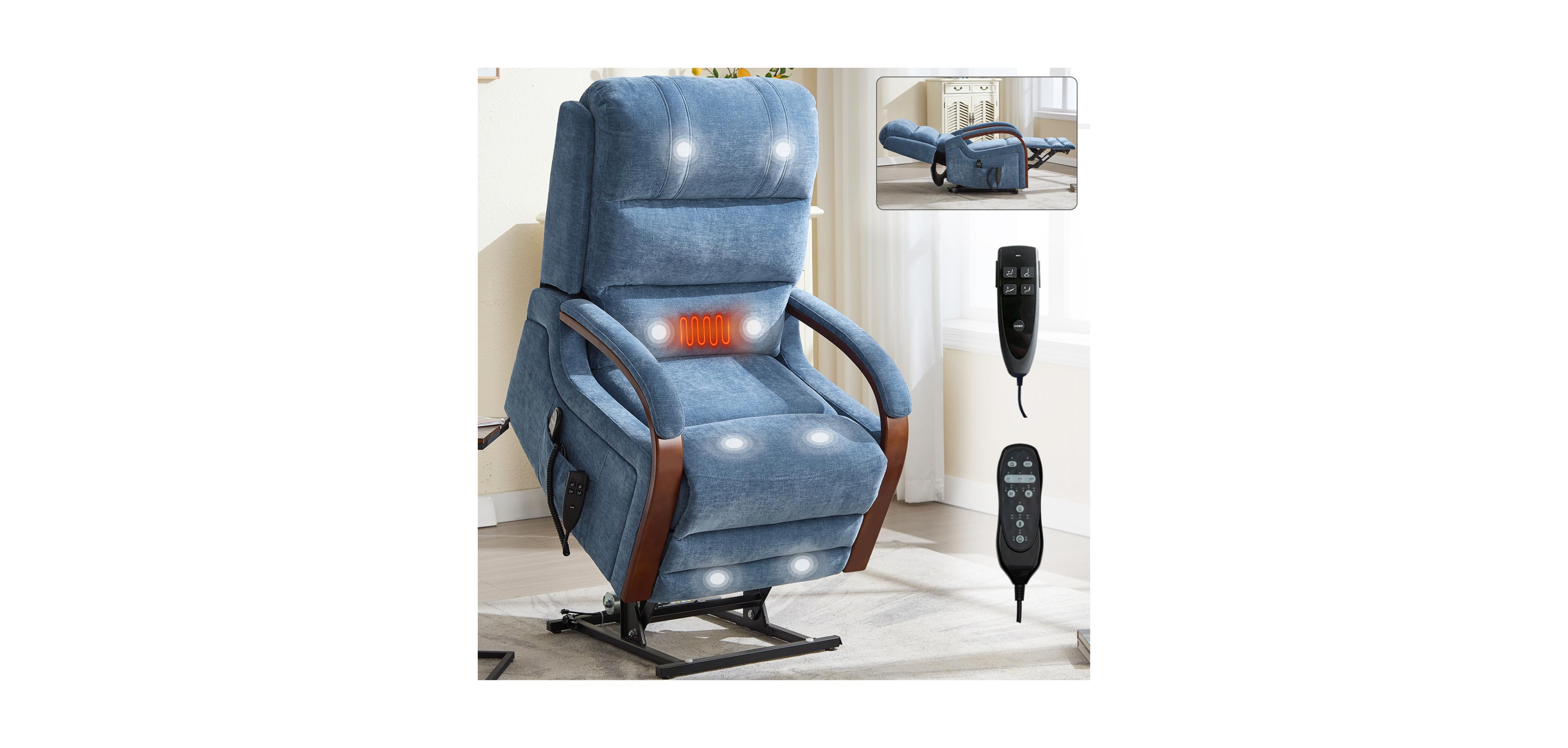 Streamdale Furniture Chenille Lift Recliner w/ Heat & Massage