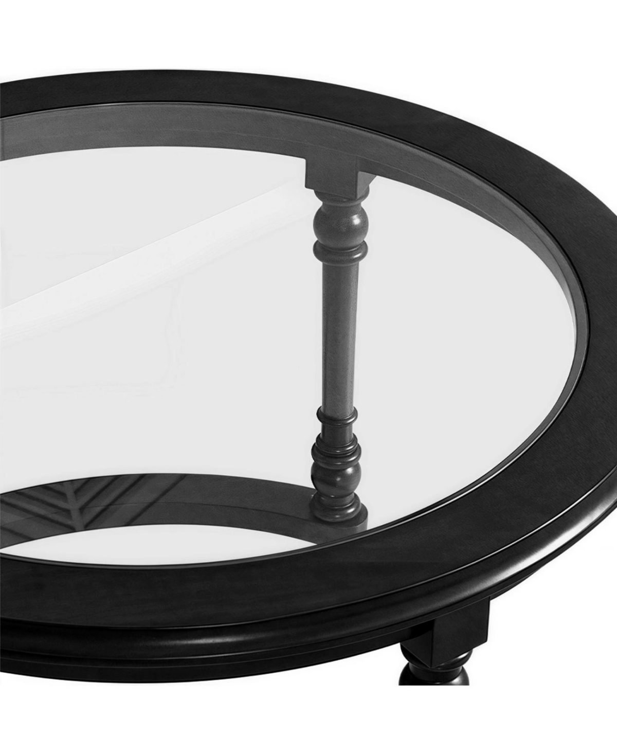 Streamdale Furniture Modern Nesting Coffee Table Set with Glass and Solid Wood Frame