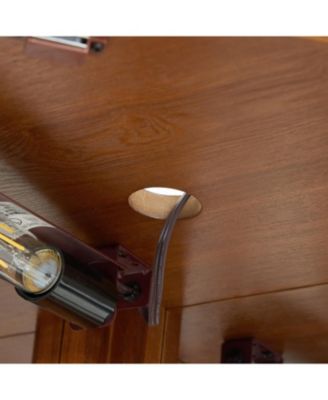 Lighted Corner Curio Cabinet - Glass Display Shelf - OAK