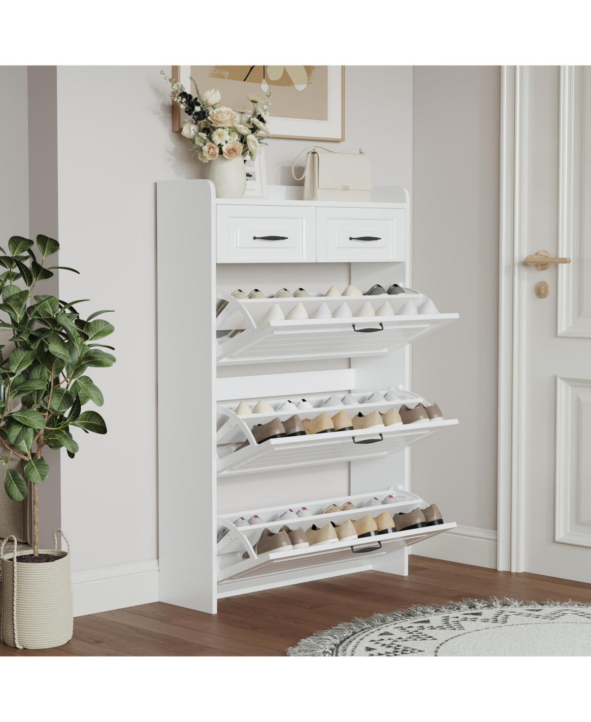 Lovmor Versatile Shoe Cabinet with Adjustable Shelves