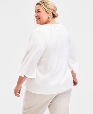 Plus Size Cutwork Top