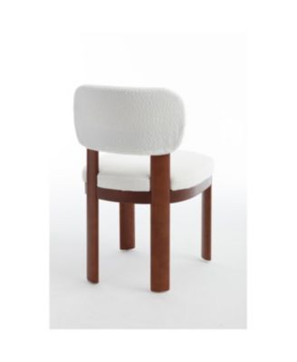 Farmhouse Wooden Dining Chairs Set of 2, Modern Fabric Upholstered Dining Room Chairs