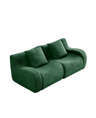 Streamdale Soft Teddy Fabric Boneless Sofa, No Assembly, Anti-Slip, 32D Sponge