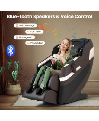 Full Body Massage Chair with Airbags Waist Heater Foot Rollers Voice Control