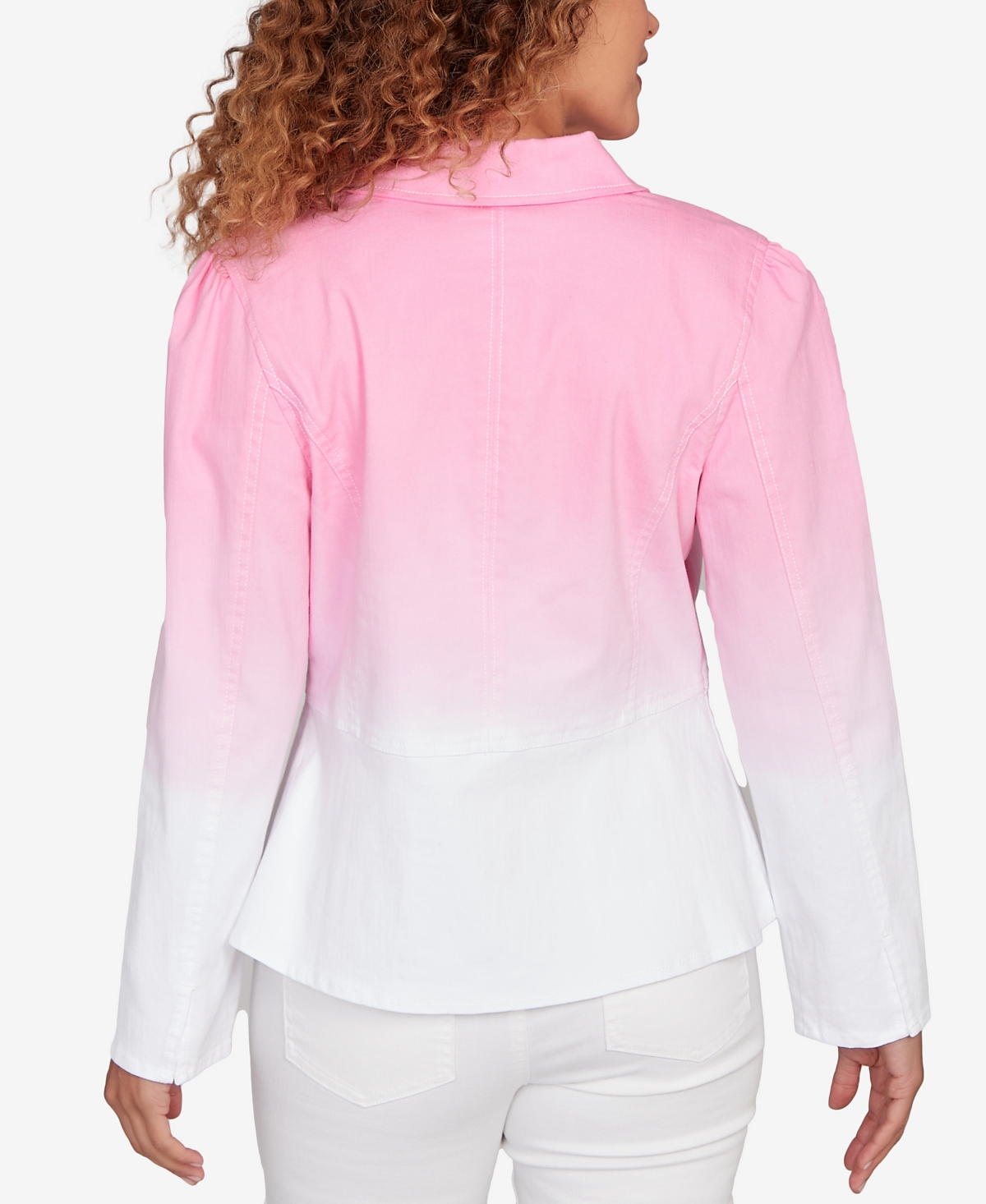 Ruby Rd. Petite Ombre Denim Peplum Jacket