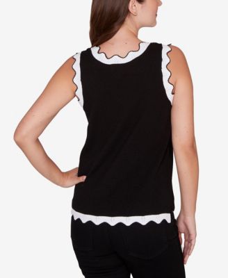 Petite Scallop Trim Sweater Tank Top